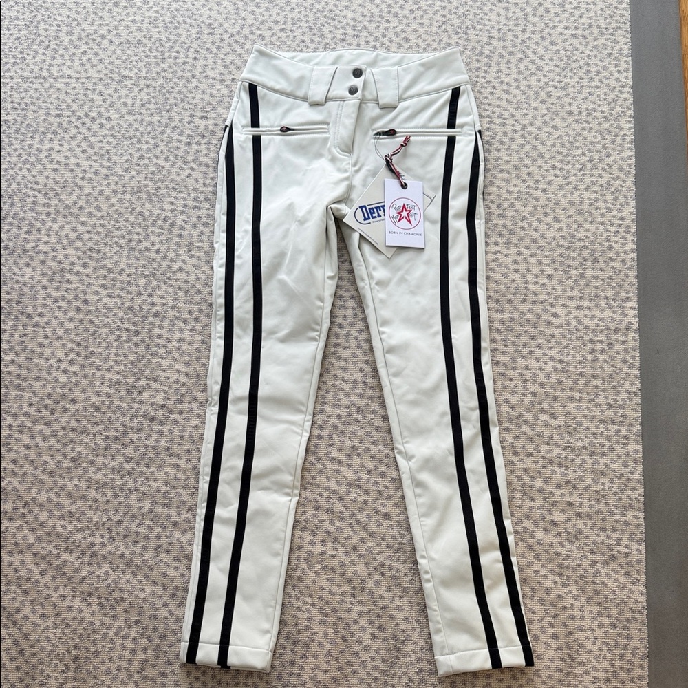 Perfect Moment Aurora skinny White Pants with Black Stripes